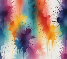 Aufkleber - a vibrant abstract painting with splashes of color, including shades of blue, orange, and pink, creating a dynamic and energetic composition