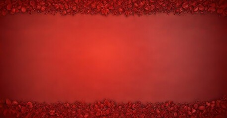 Aufkleber - A red background with a border of red flowers and leaves
