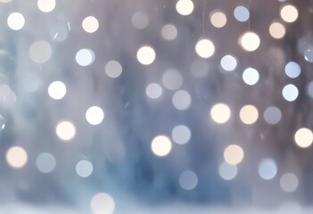Fototapete - A blurred of white and blue lights, resembling a bokeh effect, creating a dreamy and ethereal atmosphere