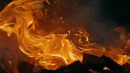 Poster - Raging inferno consumes everything, creating a powerful force of nature under the night sky. This fiery emergency demands attention, evoking a sense of urgency and the need for rescue