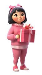 PNG Cartoon doll gift toy.