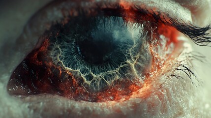 Wall Mural - close up of a human eye with intricate details