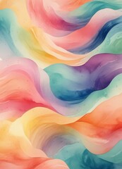 Poster - a vibrant abstract pattern composed of overlapping, fluid brushstrokes in a variety of colors, including pink, orange, yellow, blue, and green