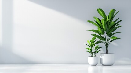 Wall Mural - Minimalist Home Decor with Green Plants.