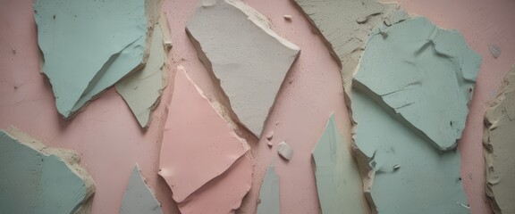 Fototapete - a close-up view textured surface with various shades of pink, blue, and green, resembling a mosaic or abstract artwork