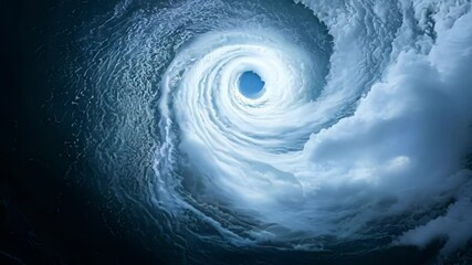 Aufkleber - Hurricane is forming a dramatic swirl of clouds over a stormy ocean, creating a mesmerizing and powerful natural phenomenon