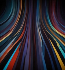 Fototapete - a vibrant abstract composition featuring a series of curved lines in various colors, creating a dynamic and visually striking effect