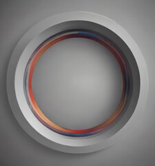 Fototapete - a circular design with a gray background and a vibrant red and orange ring encircling the center