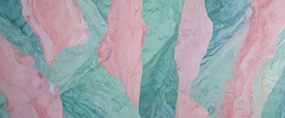 Aufkleber - a close-up view marble surface with a pattern of pink and green marble slabs