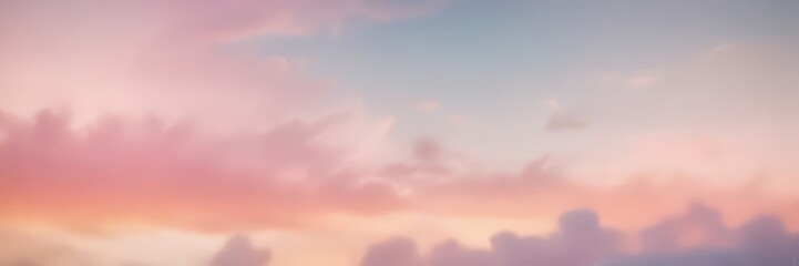 Aufkleber - A serene sunset sky with pink and blue hues, featuring wispy clouds and a gradient effect