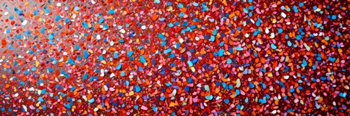 Aufkleber - a close-up view textured surface with a multitude of small, multicolored stones or pebbles scattered across it, creating a vibrant and dynamic visual effect