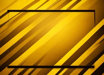Poster - a striking abstract background with diagonal lines in varying shades of yellow and black, creating a sense of movement and dynamism A black rectangular frame is centered in