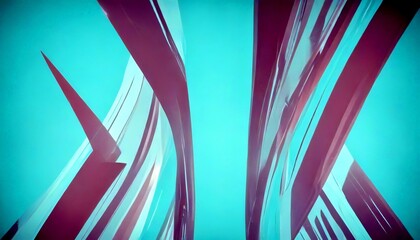 Poster - abstract geometric shapes in shades of purple and blue, creating a sense of depth and movement