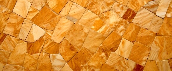 Aufkleber - a close-up view mosaic made of irregularly shaped tiles in a light beige color, arranged in a diagonal pattern