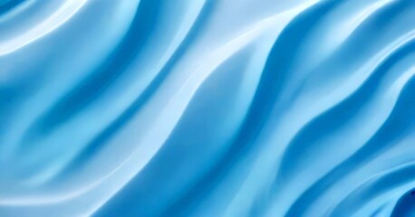 Poster - a close-up view blue fabric with a wavy texture, creating a sense of movement and fluidity
