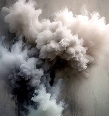 Aufkleber - a dramatic scene of white smoke billowing upwards, creating an ethereal and mysterious atmosphere
