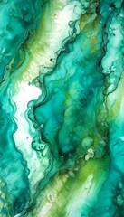 Leinwandbilder - an abstract painting featuring a swirling pattern of green and white hues, with some areas appearing darker and others lighter, creating a sense of depth and movement