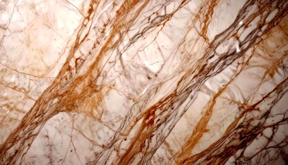 Poster - a close-up view marble surface with a textured and intricate pattern of light and dark brown marble veins