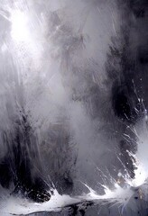 Fototapete - a dark, moody scene with a sense of movement and energy, featuring a textured, abstract background with splashes of color and a sense of depth
