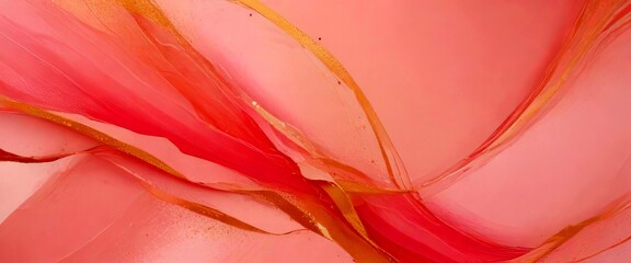 Poster - Abstract Pink and Gold Painting