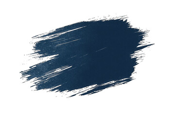 Poster - Abstract navy paint stroke on a transparent background for creative design and artistic projects.