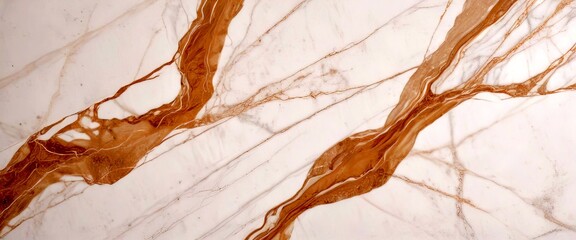 Aufkleber - a close-up view marble surface with a striking pattern of light and dark brown marble veins
