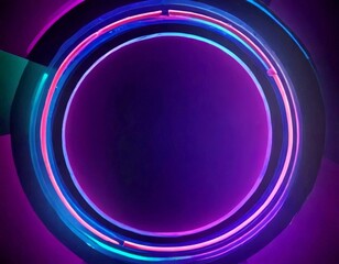 Leinwandbilder - a circular frame with a gradient of purple and blue colors, creating a visually striking and abstract composition