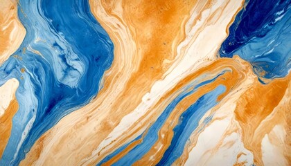 Poster - a marble-like pattern with swirling blue, white, and beige colors, creating a sense of movement and fluidity