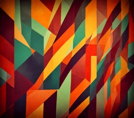 Poster - a vibrant abstract composition of intersecting diagonal lines in various colors, creating a dynamic and visually striking pattern