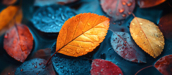 Wall Mural - autumn foliage on the ground