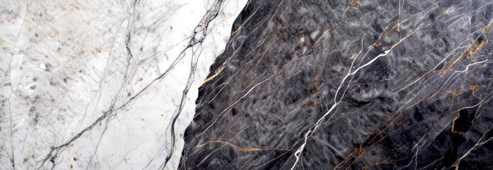 Aufkleber - a close-up view marble surface with a dark gray and light gray marble section, featuring a textured and irregular pattern