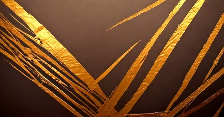 Aufkleber - a close-up view dark brown surface with a gold-colored, textured pattern of intersecting lines and strokes, creating a sense of depth and movement