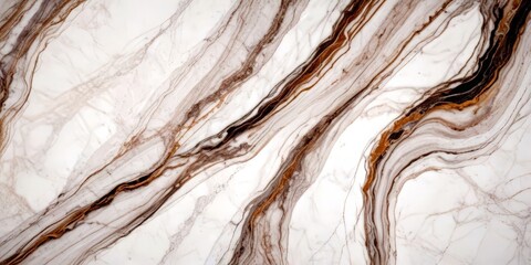 Aufkleber - a close-up view marble surface with a swirling pattern of light and dark brown marble