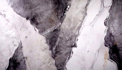 Poster - a close-up view marble surface with a textured, abstract pattern of gray and white marble