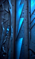 Aufkleber - a dark blue abstract background with a series of overlapping triangular shapes, creating a sense of depth and complexity