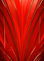 Fototapete - a close-up view red, abstract pattern composed of curved lines and thin strips, creating a sense of movement and dynamism