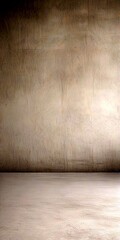 Poster - A gray concrete wall with a horizontal line running across it, creating a sense of depth and perspective
