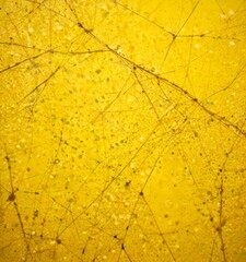 Fototapete - a close-up view textured yellow surface with a network of intersecting lines and dots, creating a complex pattern