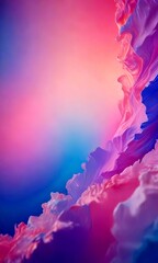 Fototapete - a vibrant, abstract representation of clouds, with a gradient of pink and blue hues The clouds are depicted in a dynamic, swirling motion, creating a sense of movement