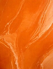 Poster - a close-up view marble surface with a marbled pattern of orange and brown hues