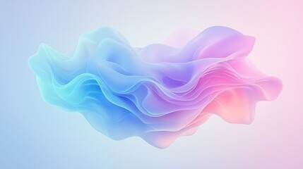 Sticker - Abstract Wavy Background with Blue and Pink Gradient.