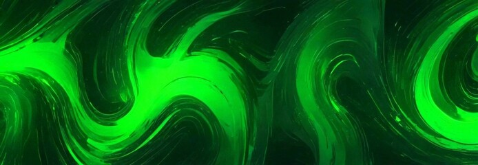 Fototapete - a swirling pattern of green and black hues, creating a mesmerizing and abstract visual effect