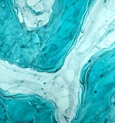 Fototapete - a marble surface with a swirling pattern of turquoise and white marble, creating a captivating and dynamic visual effect