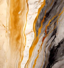 Aufkleber - a marble surface with a striking abstract pattern of gold and gray lines, creating a sense of movement and depth