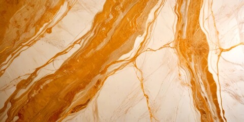 Aufkleber - a close-up view marble surface with a striking pattern of swirling lines and swirls in shades of gold and white, creating a sense of movement and depth