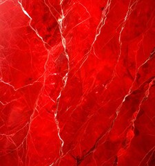 Poster - a close-up view red marble surface with visible cracks and lines, creating a textured and intricate pattern