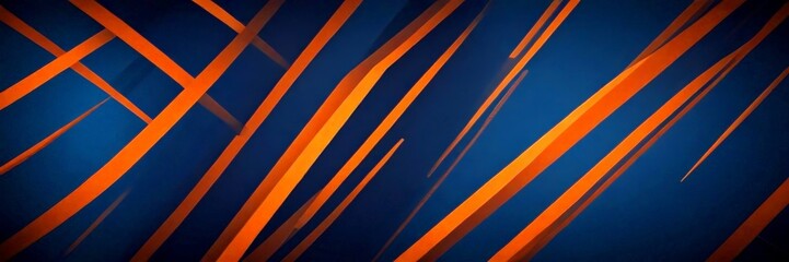 Aufkleber - a dark blue background with diagonal lines of varying shades of orange, creating a dynamic and abstract visual effect