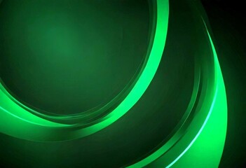 Poster - a dark green background with a curved, overlapping green line that creates a sense of movement and dynamism