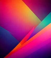 Aufkleber - a vibrant abstract composition with overlapping geometric shapes in a gradient of colors, including shades of orange, pink, purple, and blue