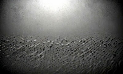 Poster - a close-up view textured surface, possibly a piece of metal or a glass, with a dark, moody color palette